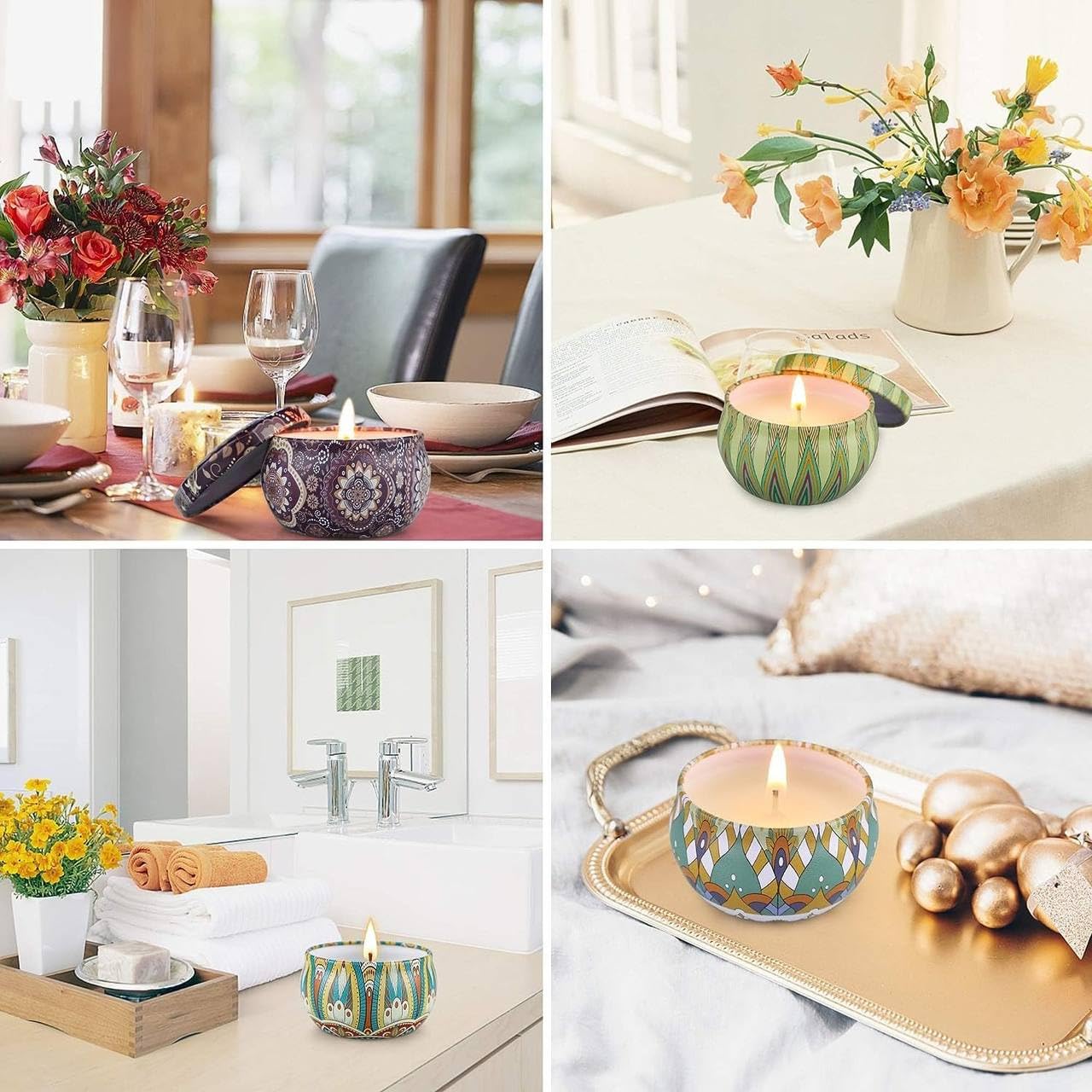 4.5cm Scented Tin Candle (Pack of 1) (Multicolor)